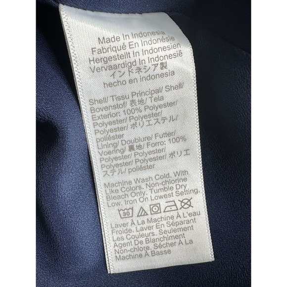 J.CREW Womens Size M White Navy Blue Pintuck Heart Print Popover Blouse Top - Picture 15 of 15